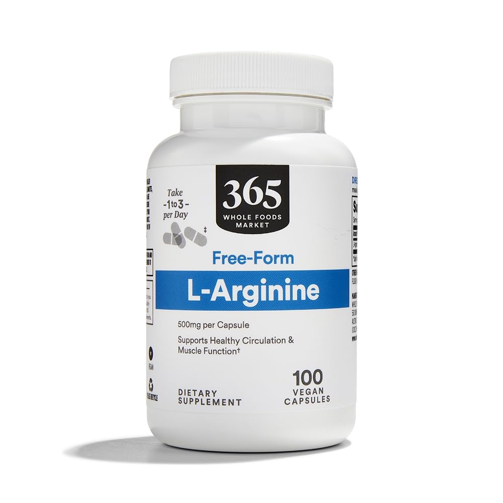 365 podľa trhu s celými potravinami, L Arginine 500Mg 100 Veggie Caps