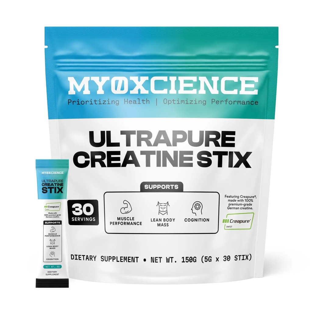 MYOXCIENCIENCE Creatine Stix 5 Grams of German Creatin Monohydrate Per Stick Pack