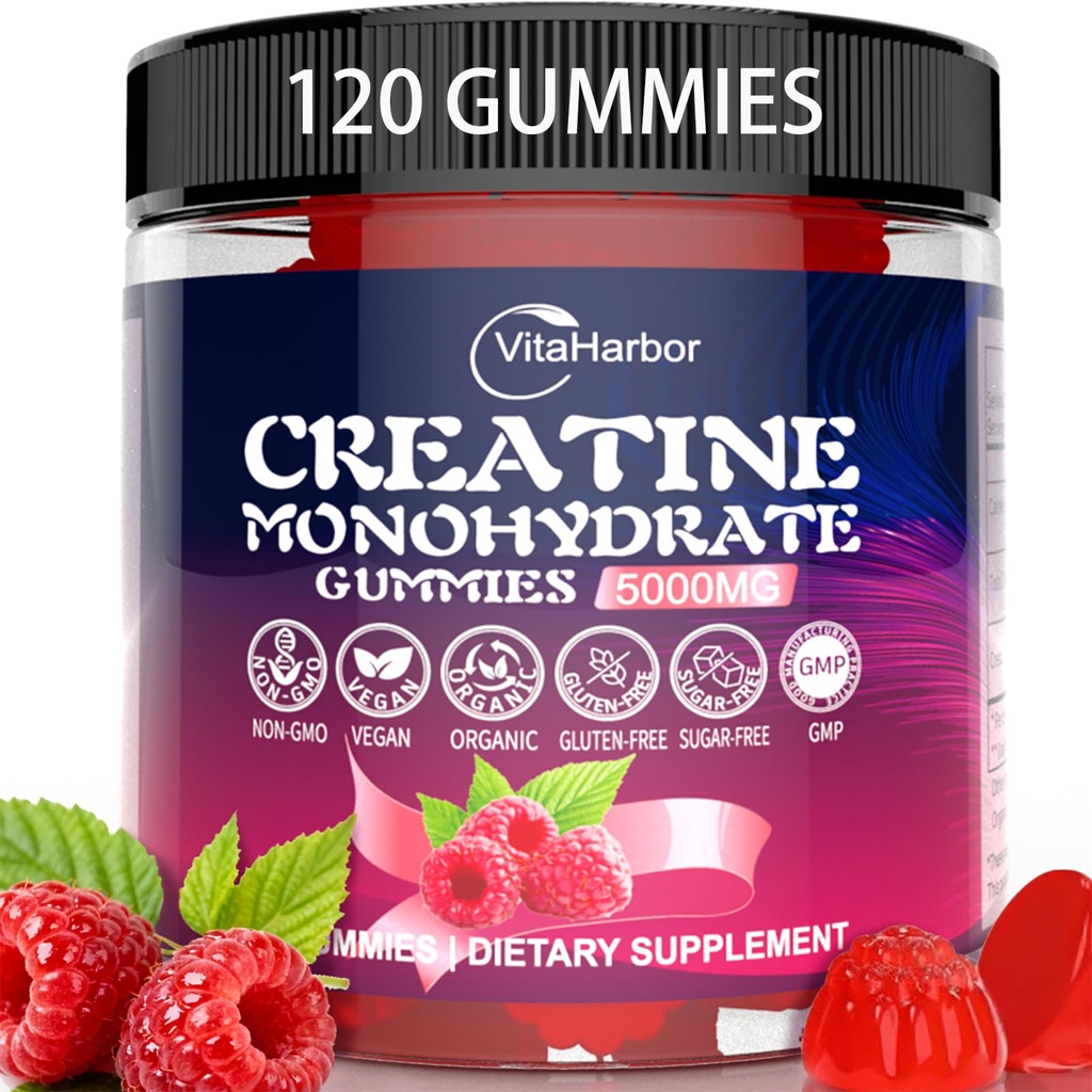 Kreatín Monohydrát Gummies 5000mg pre mužov a ženy, Organic Pure Creatin Gummies
