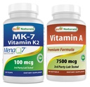 Najlepšie prírodné MK-7 Vitamín K2 100 mcg a vitamín A 25000 IU