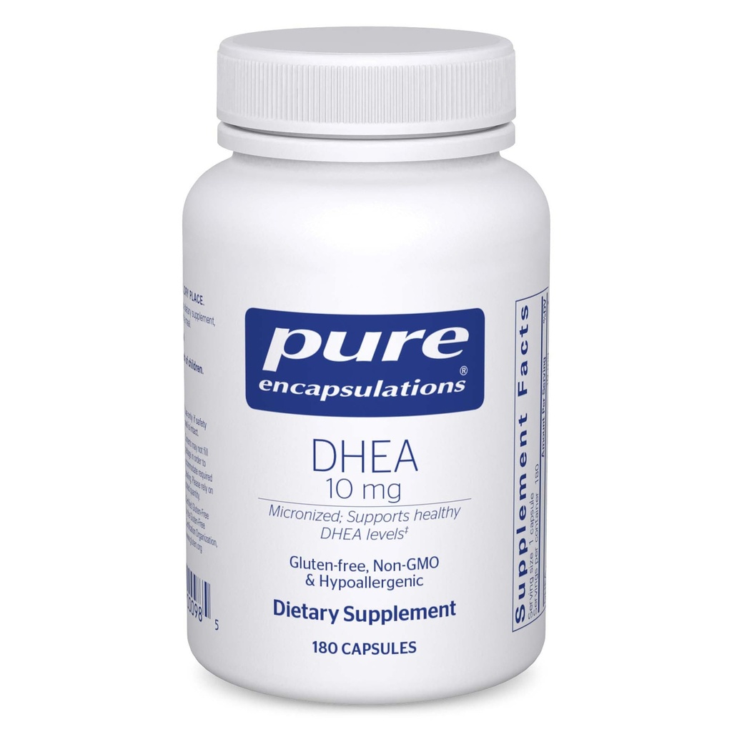 Pure Encapsulations DHEA 10 mg - Adrenal Supplement for Immune Support, Metabolisation & Hormone Balance - with Micronized DHEA - 180 Kapsule