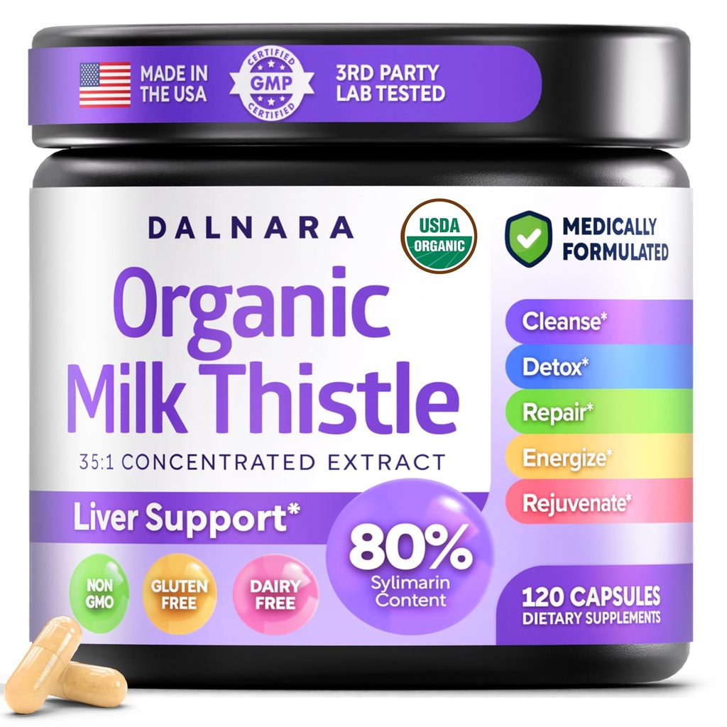 Milk Thistle Capsules 120 grófov, Premium Herbal Pečeň Podpora Formula, Non-GMO a Tretej časti testované, podporuje prírodné detoxikácie, Čistenie a opravy