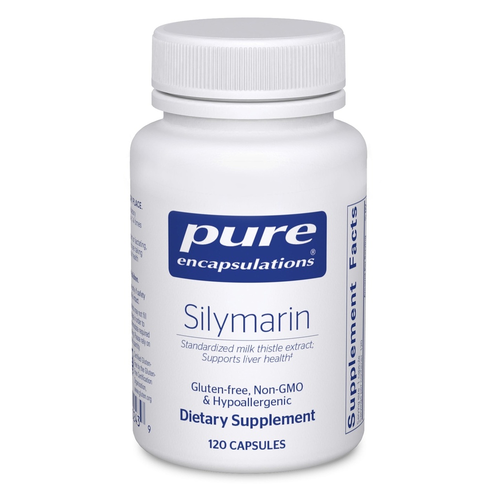 Pure Encapsulations Silymarin - 250 mg Milk Thitle per capsule - Podpora zdravia pečene - Antioxidanty Supplement - Non-GMO & Vegan - 120 Kapsule