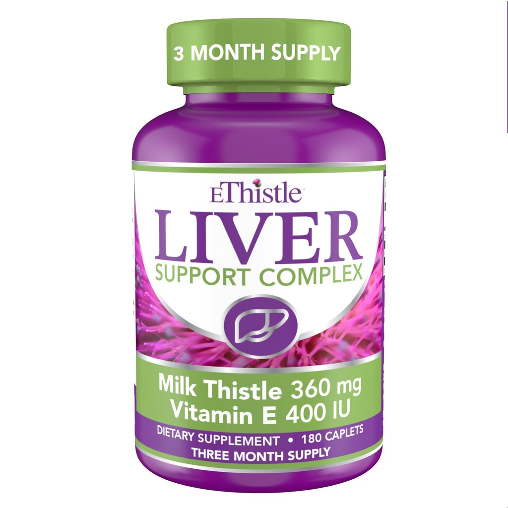 Pečeň Wellness Dietary Supplement, Milk Thitle & Vitamín E Pečeň Zdravotný vzorec, Caplets 180 Počet