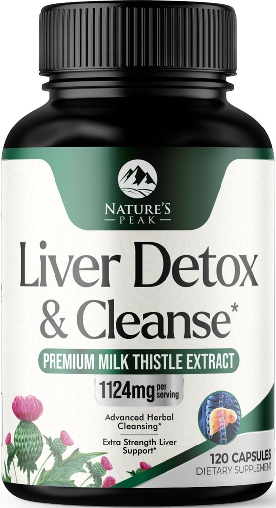 Čistenie pečene Detox a oprava - Mlieko Thitle Supplement for Digestion & Immune Health - Ginger Root, Cholín a púpava Root - Bylinná podpora pečene s Silymarin, cvikla a artičoky - 120 Kapsule