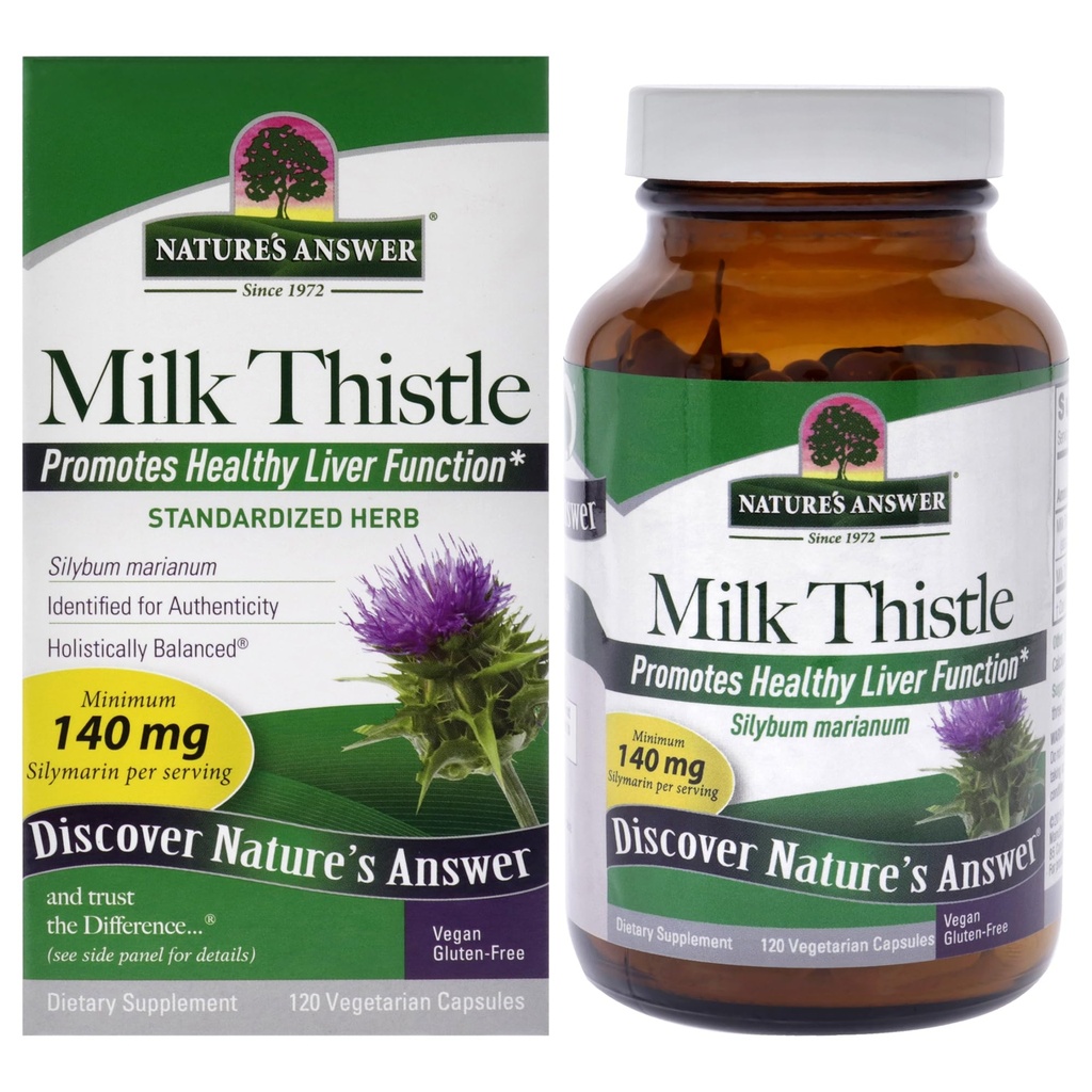 Nature's Answer Milk Thitle Seed Vegetarian Capsules, 120-Count