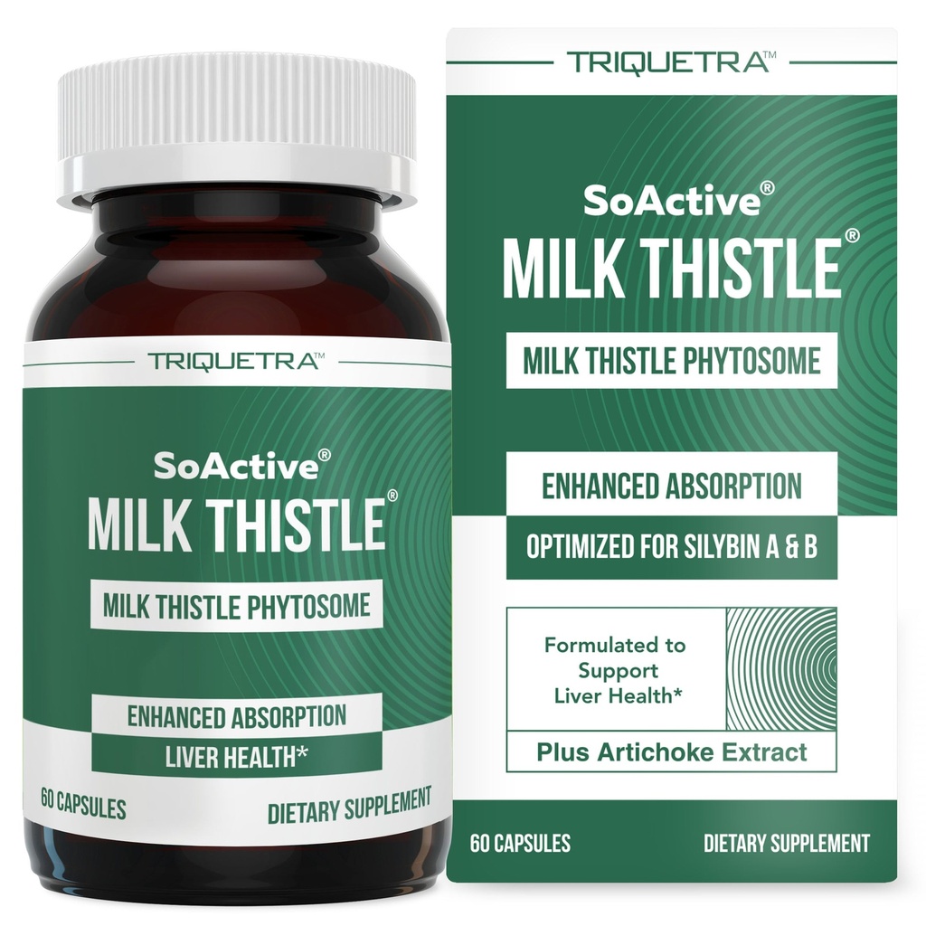 SoActive® Milk Thitle: 10X Efektívnejšie mlieko Thitle Phytosome, optimalizované pre Essential Bioactive Silybin A & B Plus Bilear® Artichoke Extract & Bile Enhancer - Pečeň Support 60 Servings