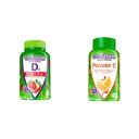 Extra sila Vitamin D3 Gumičky a power C Vitamín C pre imunitnú podporu, Orange Ochutené, 282 mg Vitamín C, Amerika