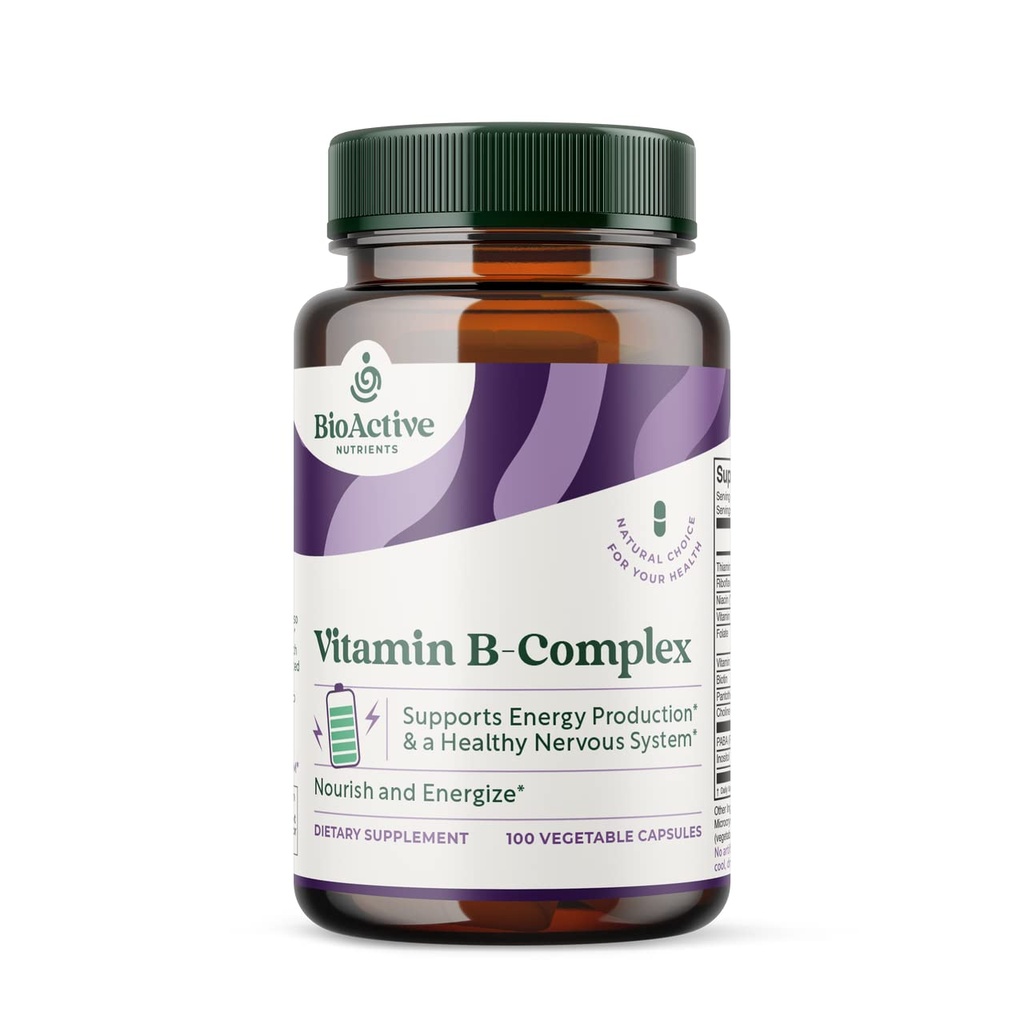 BIOACTIVE NUTRIENTS Vitamín B Complex Dietary Supplement - 100 Rastlinné kapsule - od Celkové zdravie