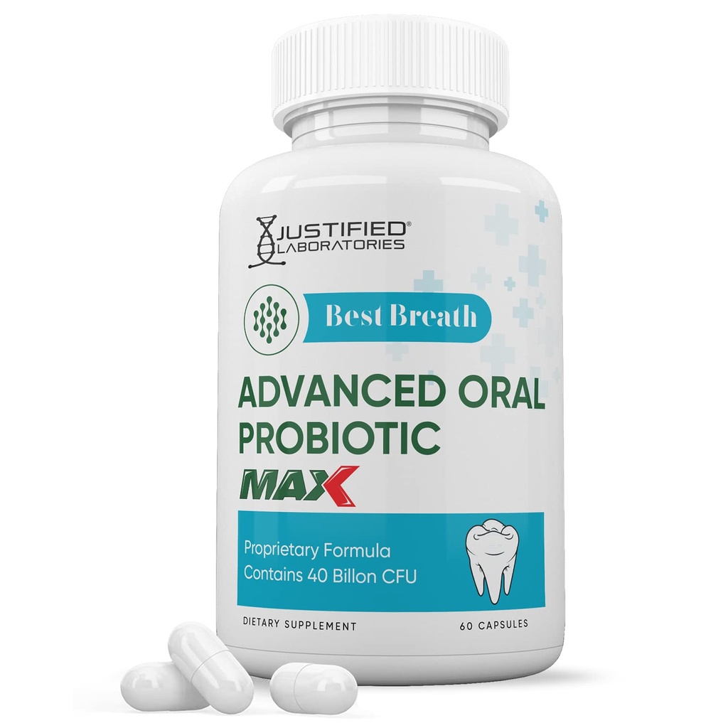 Justified Laboratories Best Breath Max 40 Billion CFU Probiotic Orálna podpora 60 Kapsule
