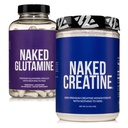 NAKED Pure Micronized Creatin Monohydrate 200 Servings + Pure L-Glutamine 240 Kapsule Bundle: Vegan, Non-GMO, Gluten Free. Minimalizovať rozpad svalov a zlepšiť syntézu bielkovín. Nič umelé
