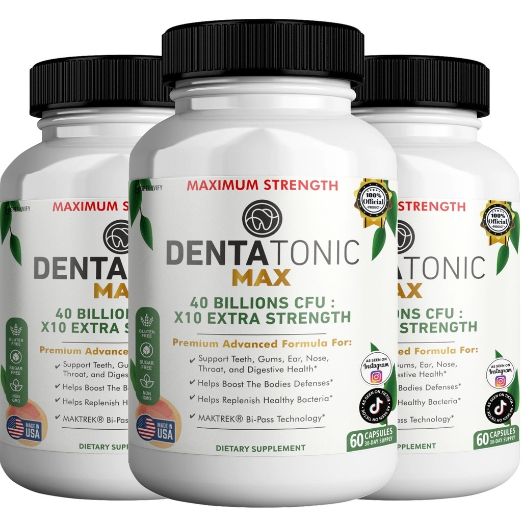 Denta Tonic Max Probiotic Supplement, 40 miliárd CFU, 60 kapsúl, podporuje perorálne a trávivé zdravie (3)