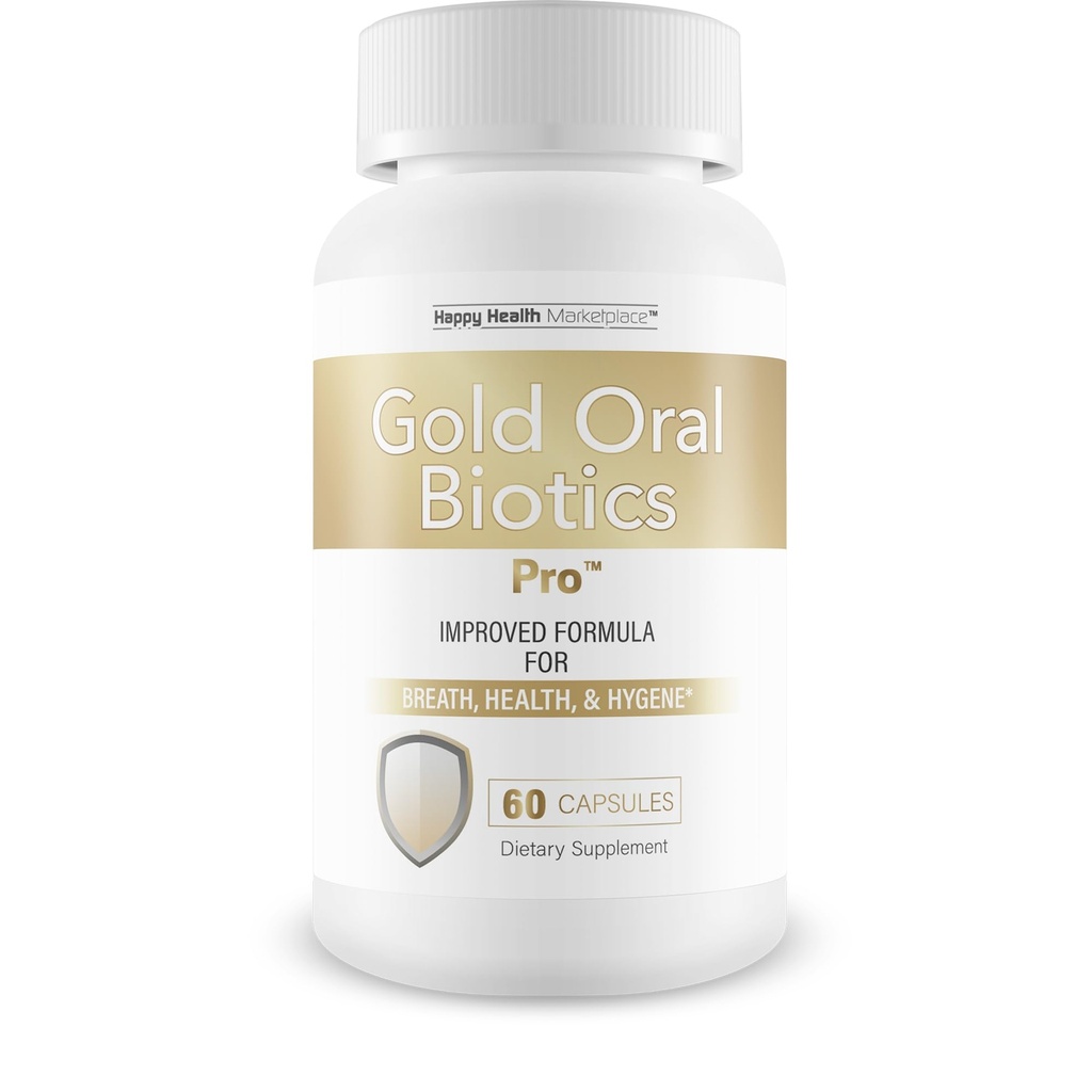 Gold Oral Biotics Pro - Naše najlepšie perorálne zdravotné probiotiká a prebiotiká - Advanced perorálne probiotiká pre ústnu sliznicu zlý dych - 11 kmeň 40 miliárd CFU Probiotické kapsuly - Zubné a zubné probiotiká