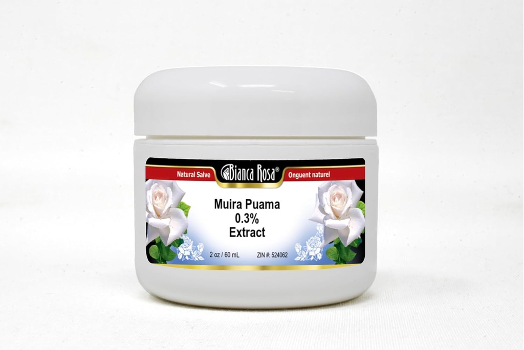Bianca Rosa Muira Puama 0.3% Extract Salve (2 oz, Unscented, Natural, Unisex-Adult)