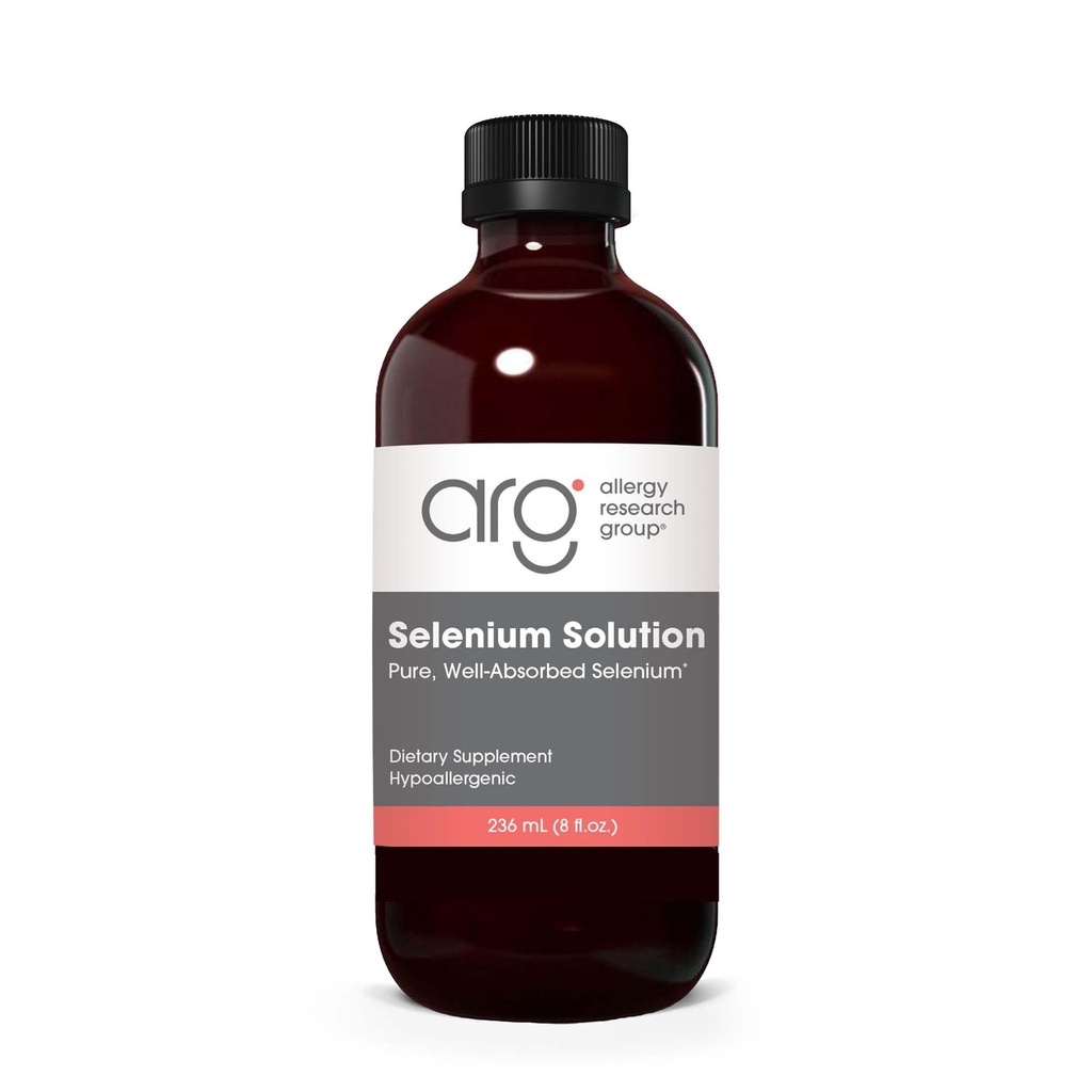 ARG Selenium Solution - Dodáva 100 mcg Selenium - Sodík Selenit Tekutina - Podporuje imunitné funkcie, funkcie pečene a antioxidant enzýmov - 94 Servings - 236 ml