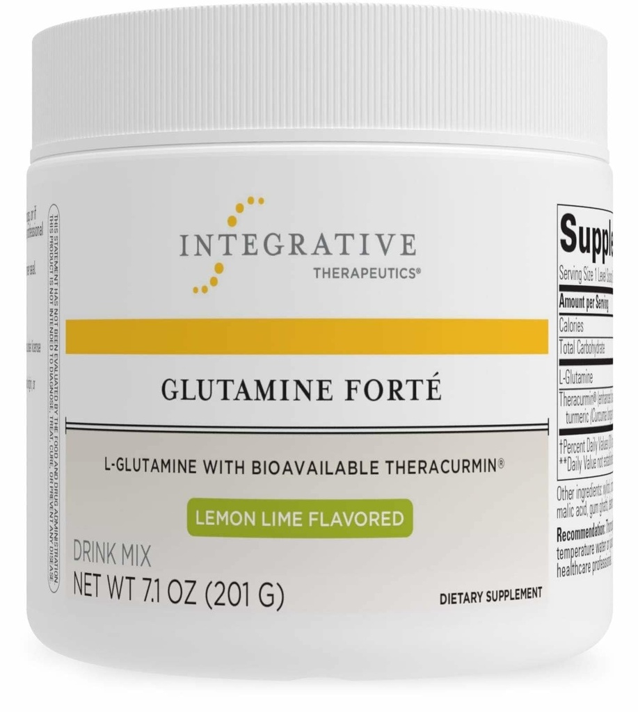 Integratívne terapie Glutamínové Forté - Denné zdravotné doplnky* - Nápoje na podporu Gut Mix* - Vegan, bezlepkové a mliečne - citrónová vápno Ochutená - 7,1 oz (30servings)
