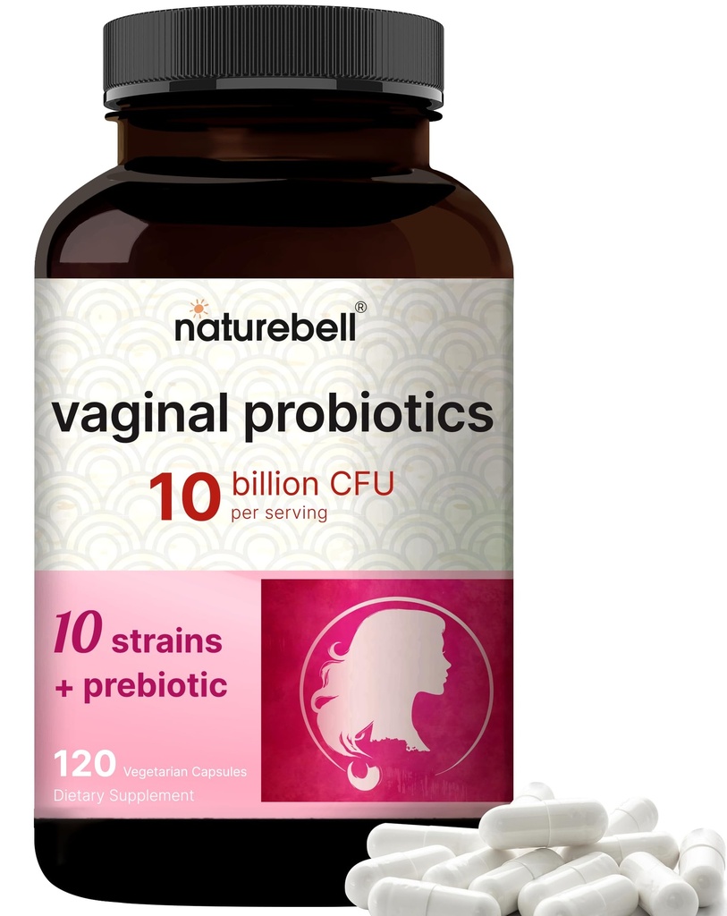 NatureBell Vaginal Probiotiká pre ženy, 10 miliárd CFU, 120 Veggie Kapsule 