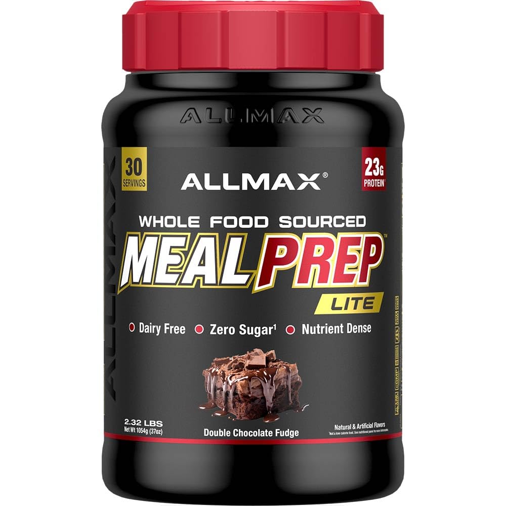 ALLMAX Nutrition MealPrep Lite celý-jedlo Protein prášok, bez mlieka, Keto-Friendly, 23g Protein, 30 Servings (Double Chocolate Fudge)