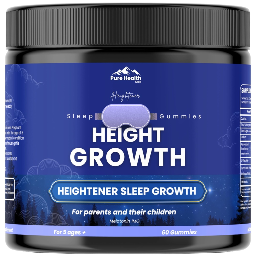 Heightener Height Rastúci spánok Gumies - Vitamíny na rast Taller pre skutočnú výšku potenciál, Prírodná výška Booster zvýšenie doplnok pre deti a dospelých 