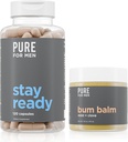 Čisté pre mužov Stay Ready Fiber Supplement (120 Počet) + Bum Balm Raw Lotion pre mužov