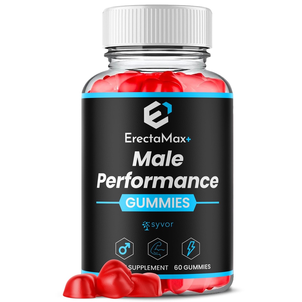 Erecta Max+ Gummies, Official ErectaMax+ Gummys with All Natural Ingredients, Advanced Erecta Max+ Formula for Optimal Health & Wellness Support with Premium Active Lifestyle Vitamins (60 Gummies)