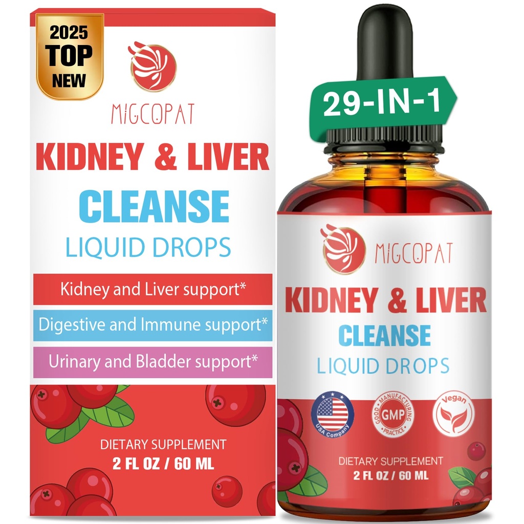 Pečeň a obličky Čistiť Detox & Repair kvapky, brusnice a mlieko Thitle Supplement with Artičoke, Astragalus, Konský chvost