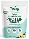 TOZZY Organic Vegan Protein Powder, Vanilka 16 Slúži 