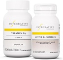 Integratívne terapie Bundle s aktívnym B-komplexom, 60 kapsúl a vitamín D3 125 μg, 90 žuvačiek - aktívny B-komplex na podporu energetického metabolizmu* - vitamín D3 na podporu zdravia kostí