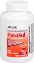 Major FeroSul - Ferrous Sulfate 325 mg tablety - Železo doplnok pre ženy a mužov - Špeciálne obalené tablety ľahko prehltnúť - červená - 1000 Tablety