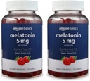 Basics Melatonin 5mg, 120 Gummies (2 per Serving), Jahoda (predtým Solimo) (Stock of 2)