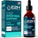 E2H Advanced Intestinálna podpora - Natural Intestinal Cleanse and Digestive Cleanse Supplement - Wormwood and Black Walnut Extract - Non-GMO, Vegan - 2 Fl Oz