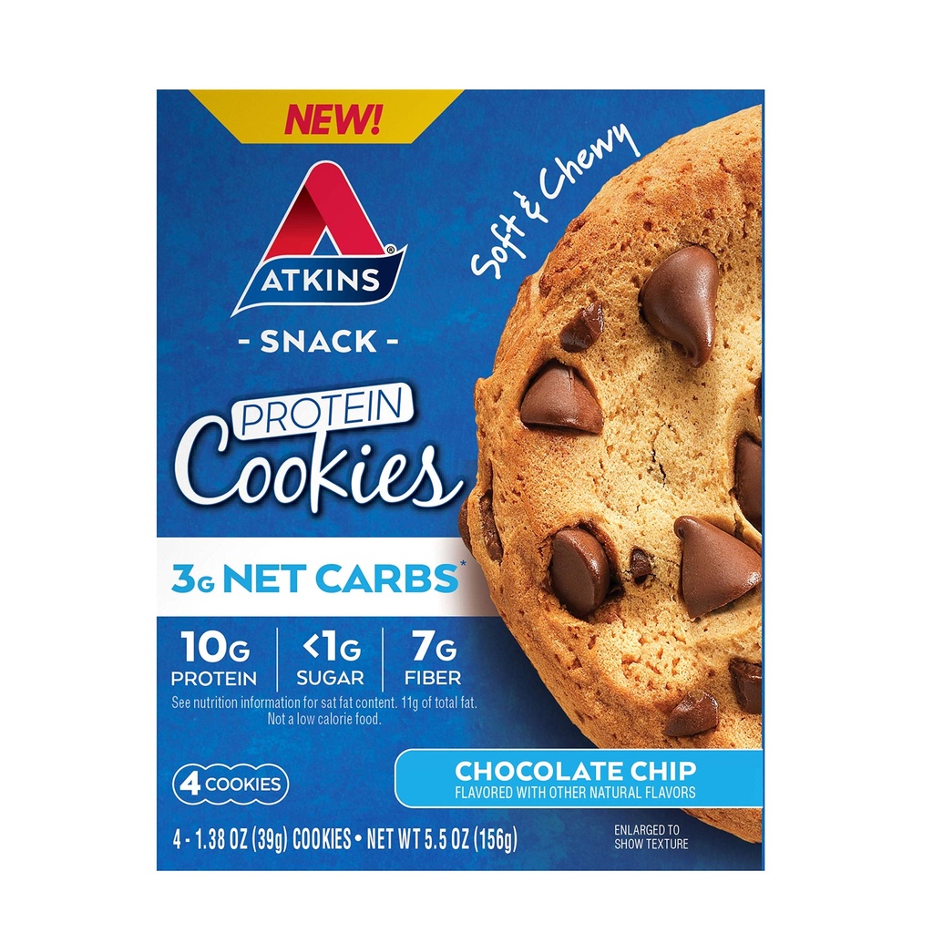 Atkins Protein Shake with 15g Protein, 4g Net Carb, 1g Cukor & Protein Cookie with 10g Protein, 3g Net Carb, 1g Cukor, Keto Friendly, Low Glycemic, 4 Count Bundle