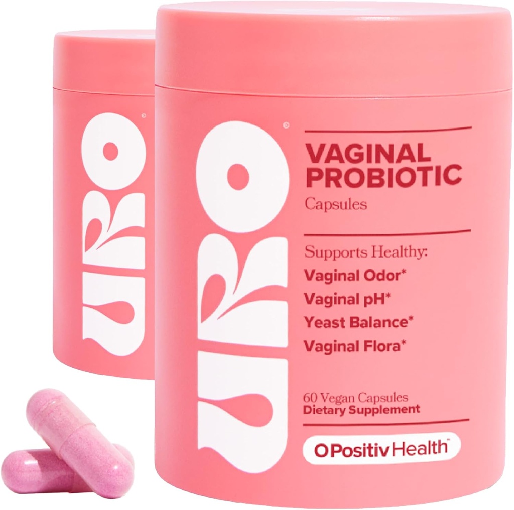 O Positiv URO Vaginálne probiotiká pre ženy pH Balance with Prebiotics & Lactobacillus Probiotic Blend - Vaginal Health Supplement - Propagovať zdravú vaginálnu odor & Vaginal Flora, 60 grófov (Pack of 2)