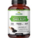 Zazzee 100% Pure Himalayan Shilajit 20:1 Extract, 7000 mg Sila na kapsulu, 50% Fulvic Acid, 120 Servings na fľašu, 20X Potency, Bohaté na stopové minerály, non-GMO, Vegan, Made in The USA