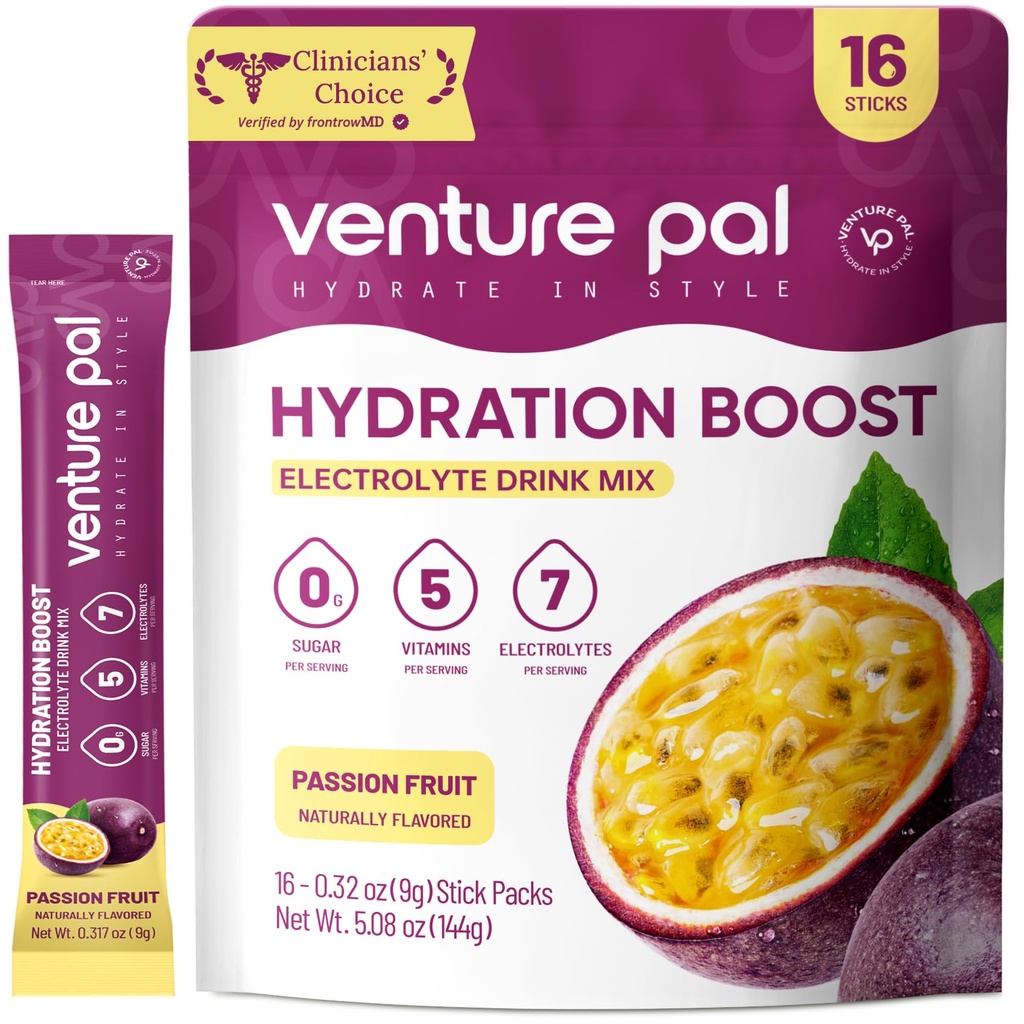 Venture Pal Sugar Free Electrolyte Powder Pakets - Liquid Daily IV Drink Mix for Rapid Hydration & Party Recovery 