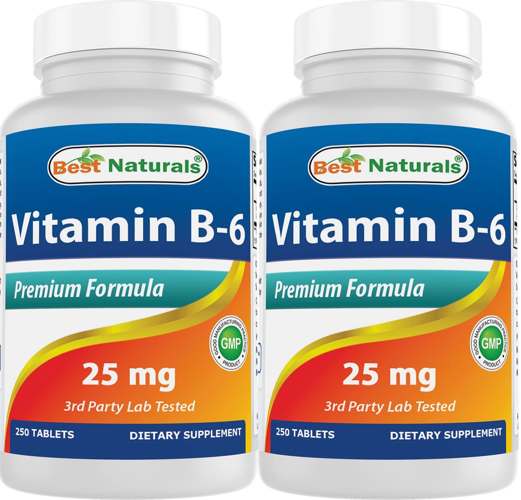 Najlepšie prírodné vitamín B6 25 mg 250 tabliet (250 počet (pár 2)