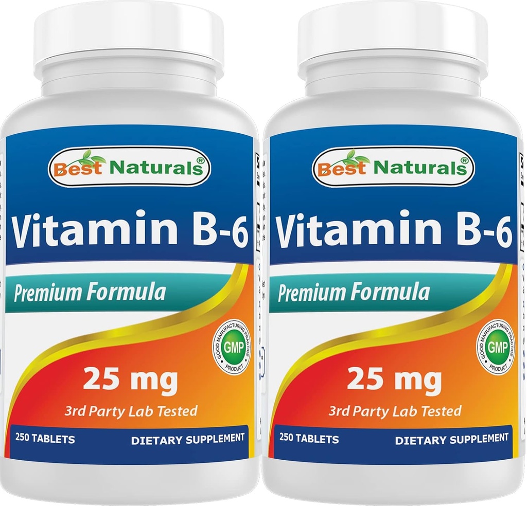 Najlepšie prírodné vitamín B6 25 mg 250 tabliet (250 počet (pár 2)