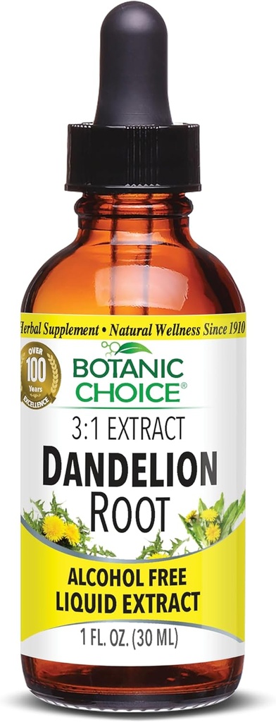 Botanická voľba Púpava Root, alkohol Bez kvapaliny extrakt-Traditional Podpora pre zdravie pečene, Čistiť toxíny, Pomoc Zadusenie-1 Fluid Ounce
