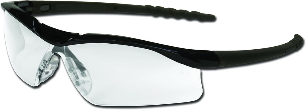 MCR Bezpečnosť DL110AF Dallas bezpečnostné okuliare s lešteným čiernym rámom a jasné anti-Fog Lens