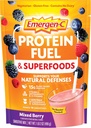 Emergen-C Protein Powder Fuel & Superfoods (16 Servings, Mixed Berry Flavor) Plant-Based & Vegetarian Shake Mix With Organic Superfoods, Vitamin C & Other Antioxidants