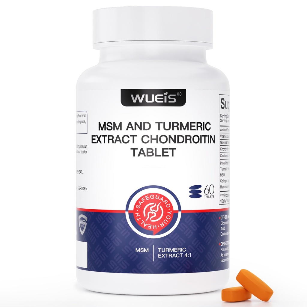Turmeric Glucosamine MSM Joint Supplement for Men & Women, Plus Vitamin D3, Collagen Type II & Hyaluronic Acid, Supports Joint Comfort, Flexibility & Mobility, 60 Tablets (30-Day Supply)