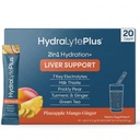 Hydralyte Podpora pečene + Electrolyte Mix s mliekom bodliak, kurkuma, zázvor, priehlbitý pear, zelený čaj extrakt formulovaný pre rýchlu rehydratáciu (Pineapple Mango Ginger, 20 paketov)