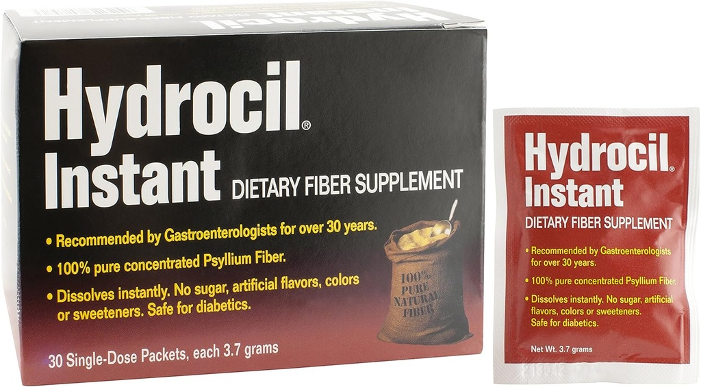Dietary Fiber Supplement, Psyllium Husk prášok, 30 jednodávkové balíčky