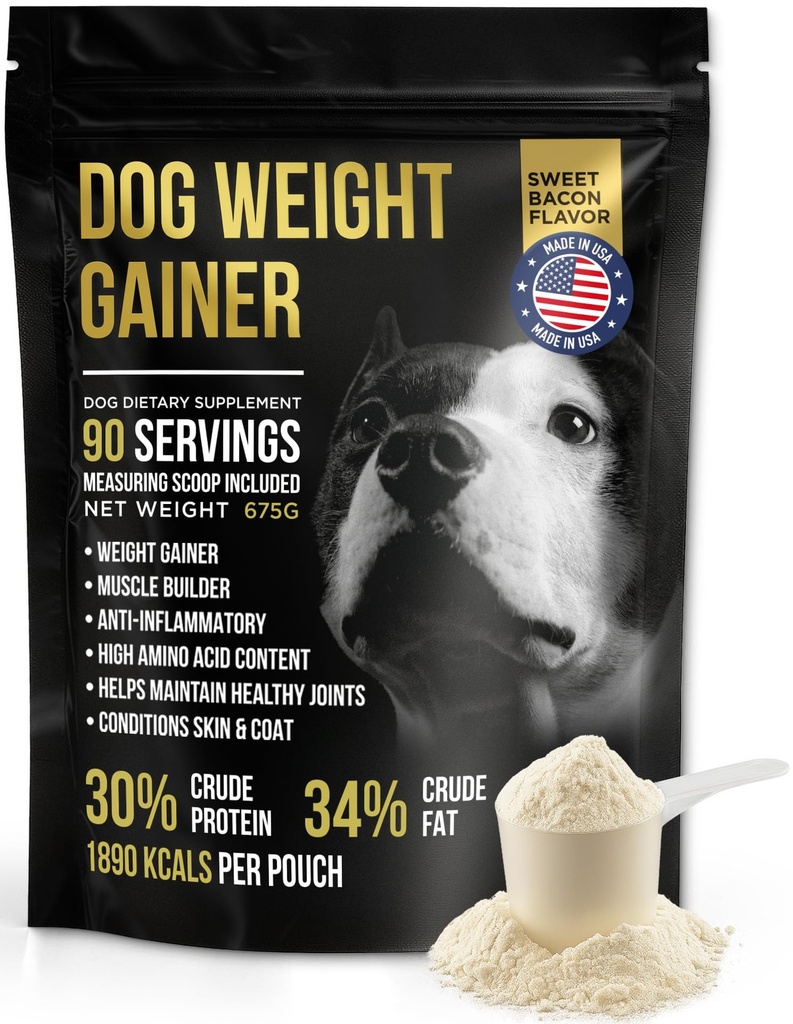 Pes Váha Gainer Approx 90 Servings - Váha Zisk Doplnky pre psy - Psie a pes svalovej staviteľ - Vyrobené v USA