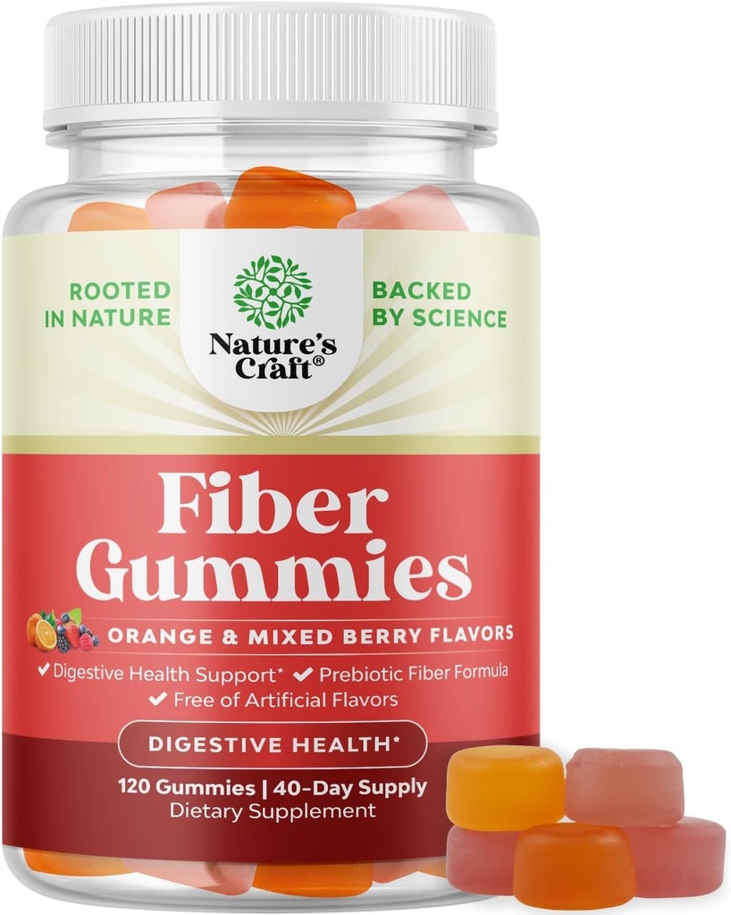 Chutné prebiotické Fiber Gummies pre dospelých - High Fiber Supplement Gummies Vitamíny pre dospelých s prebiotikom Rozpustný koreň čakanky pre imunitu a podporu trávenia - Non GMO Vegan Halal 120 počet