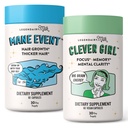 Legendairy Milk Mane Event Hair Growth Vitamins + Clever Girl Focus & Brain Support Supplement