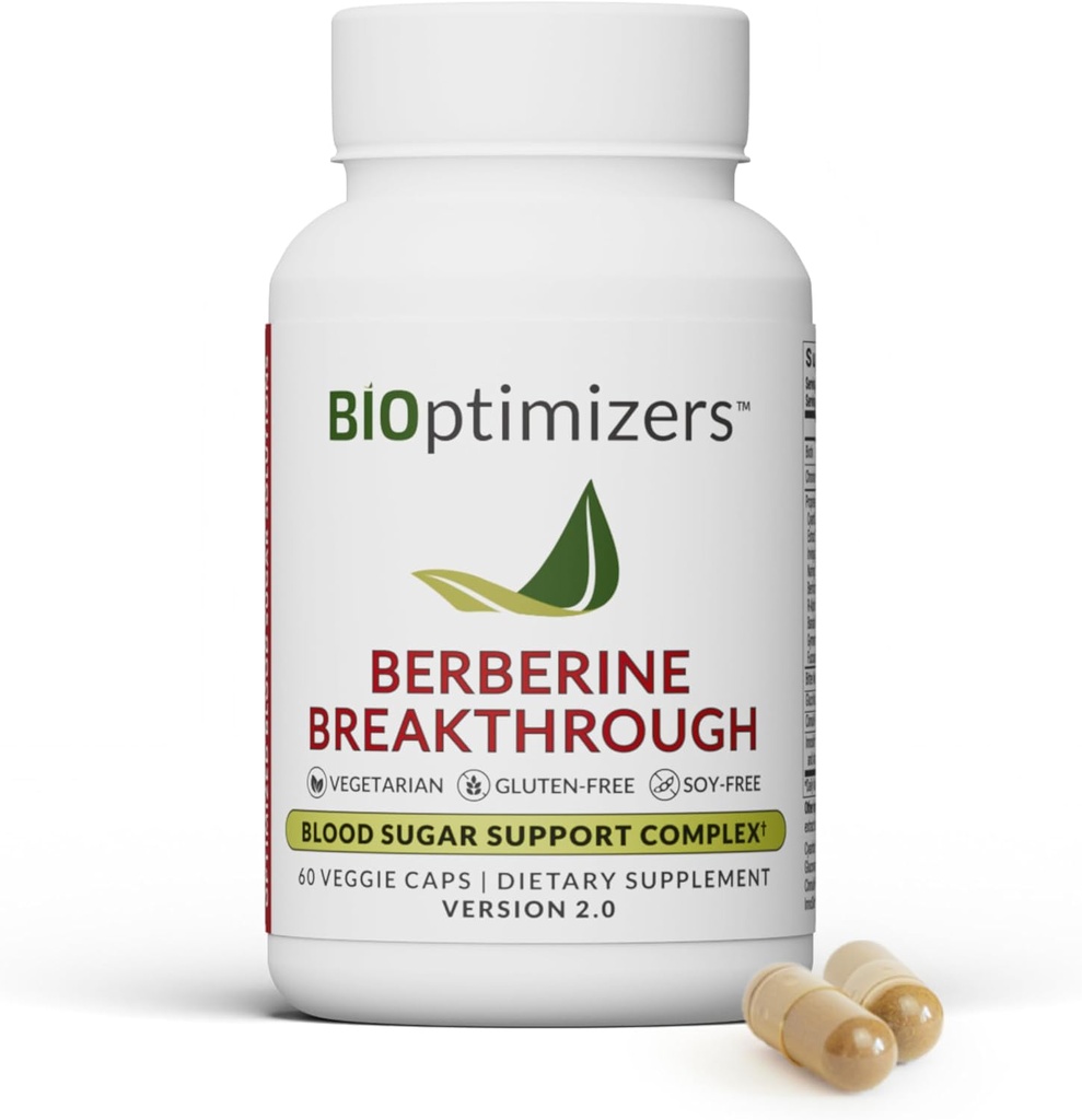BIOptimizers Berberine Breakfilm 2.0 Supplement, 60 Kapsule - Vegetarian, Gluten- a Soy-free