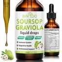 Soursop Graviola Liquid Drops - 2000mg Pure Soursop Extract Blend with 300mg Sea Moss & 100mg Elderberry - Výkonná podpora buniek, Antioxidant-Rich, Immune-Boosting - 2 Fl Oz (60ml) Fľaša