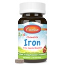 Carlson - detské žuvacie železo, 15 mg, superabsorpcia, zdravie krvi, výroba energie a optimálne wellness, prírodná jahodová aróma, 60 tabliet