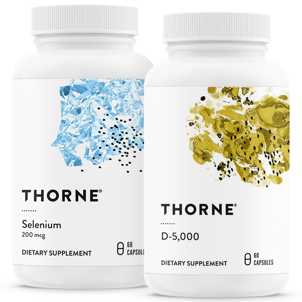THORNE - Antioxidant & Wellness Bundle - selén a vitamín D-5000 - podporuje zdravie štítnej žľazy a imunitné funkcie - 60 porcií